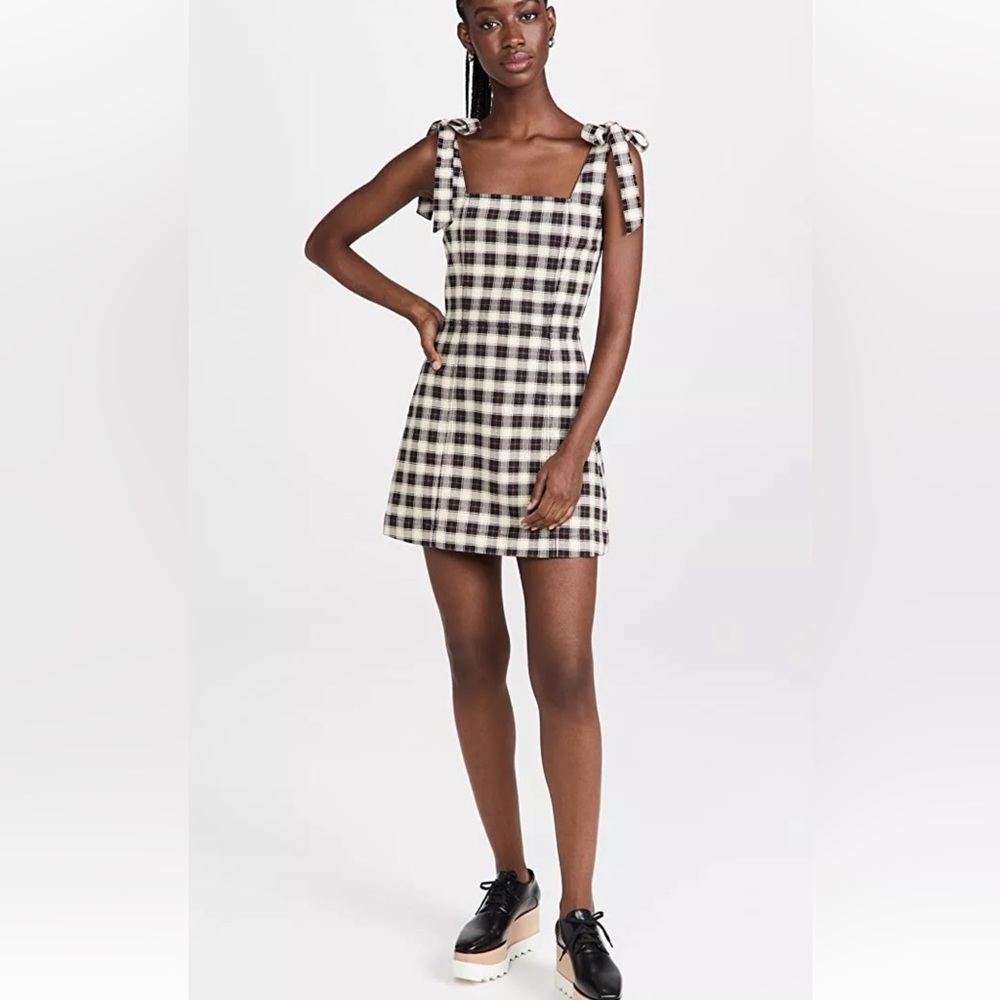 Alice & Olivia Maryann dress in Black and White Plaid